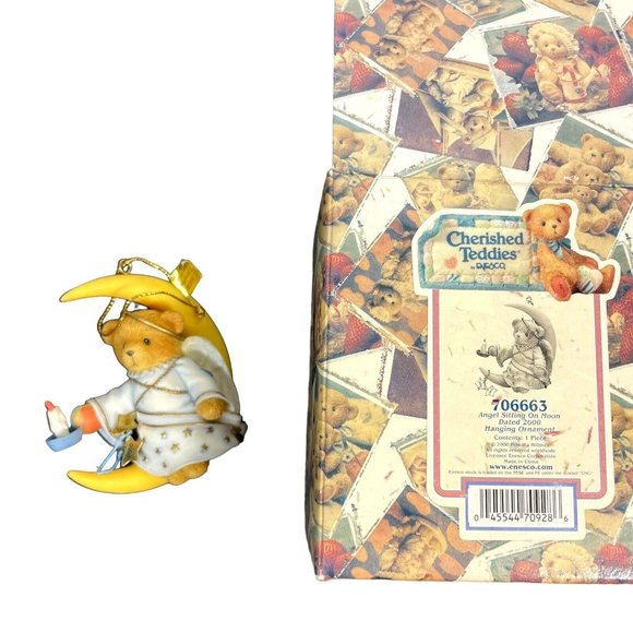 ANGEL SITTING ON MOON 2000 Cherished Teddies Hanging Ornament #706663 - Picture 5 of 14